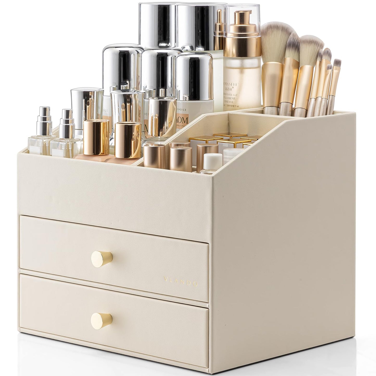 Vlando Organizador de maquillaje para tocador, organizador d