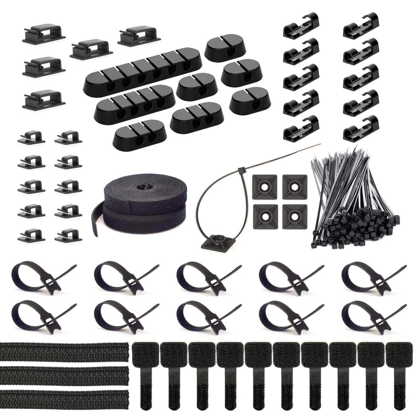 ZIIYAN Kit de organización de cables de 163 piezas, 3 fundas