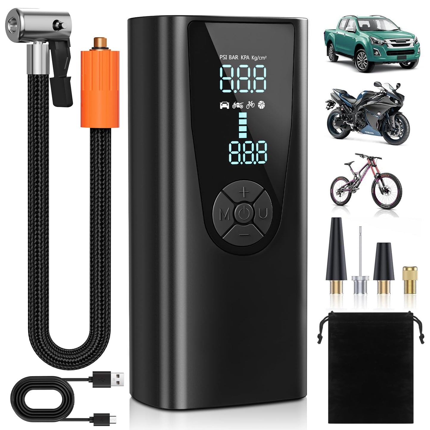 Tire Inflator Portable Air Compressor, 150 PSI Air Pump for