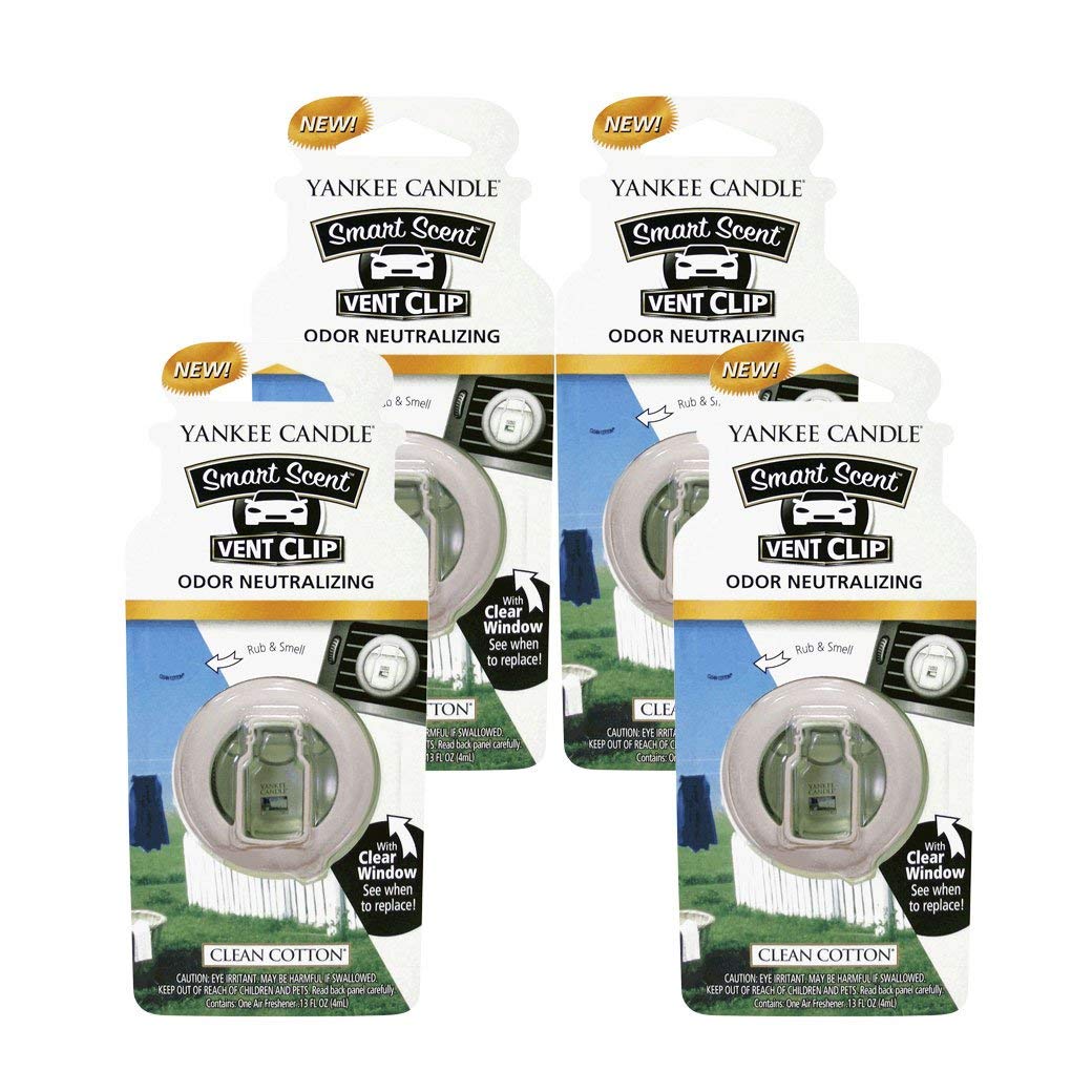 Yankee Candles - Ambientador para auto, 4 unidades, Clean Co