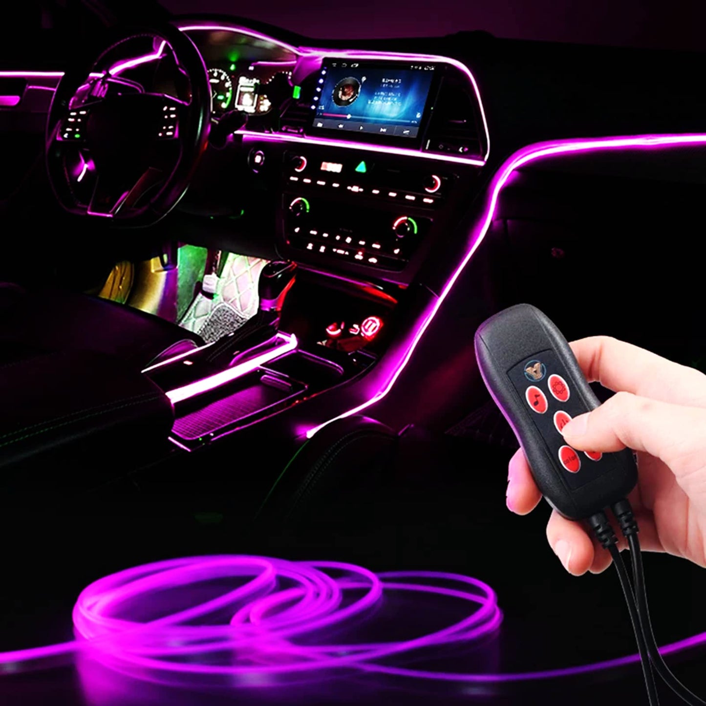 Tira de luces interiores para automóvil, sincronización de m