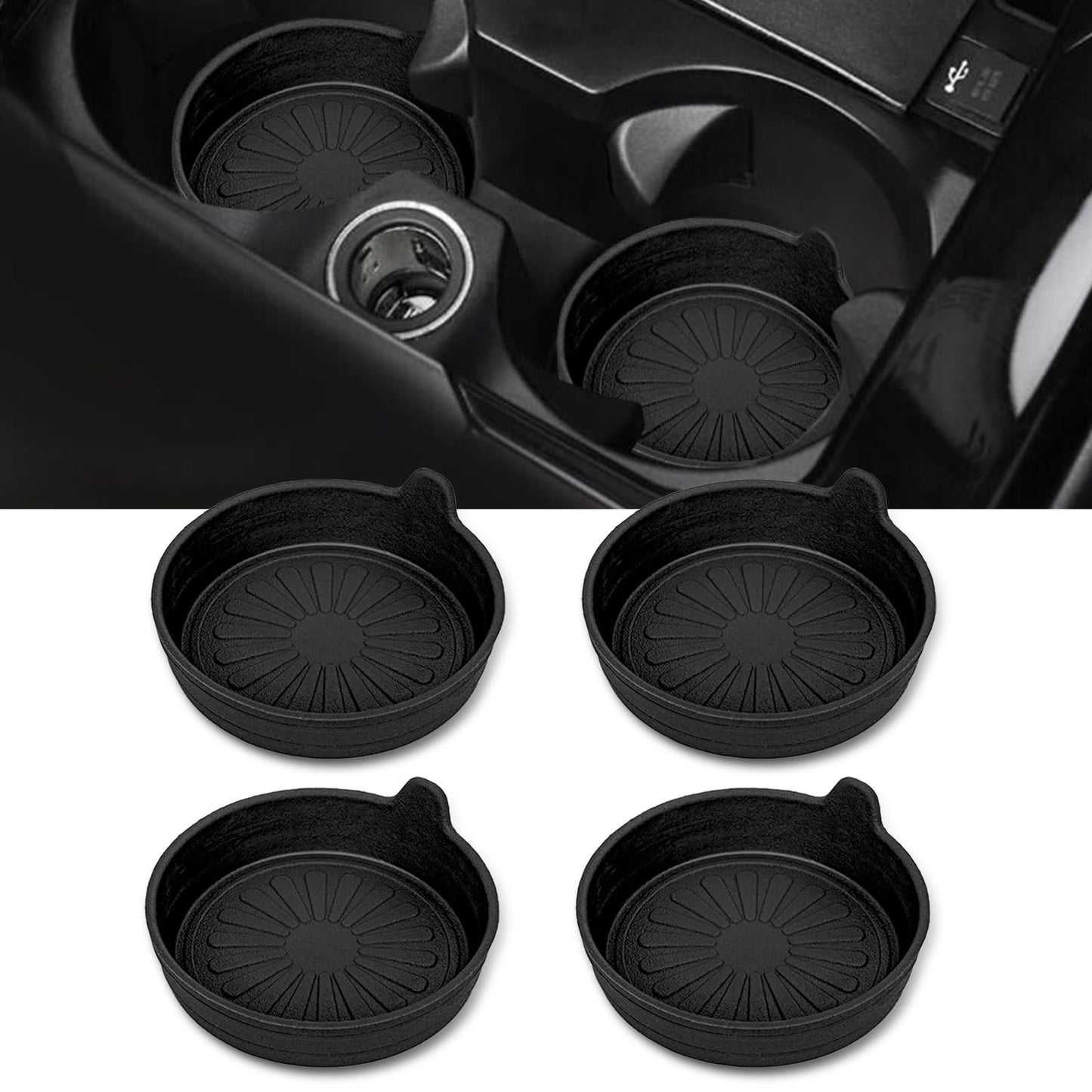 Pack-4 - Posavasos para automóvil, 2.5 pulgadas de identific