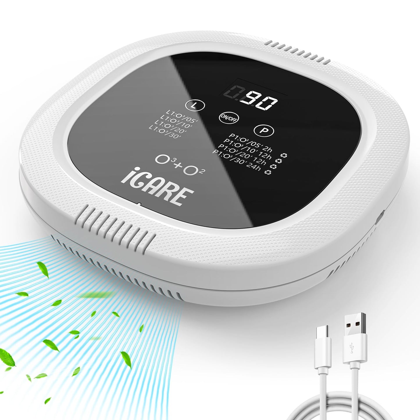 Eliminador de olores de ozono para olores fuertes 10,000 mAh