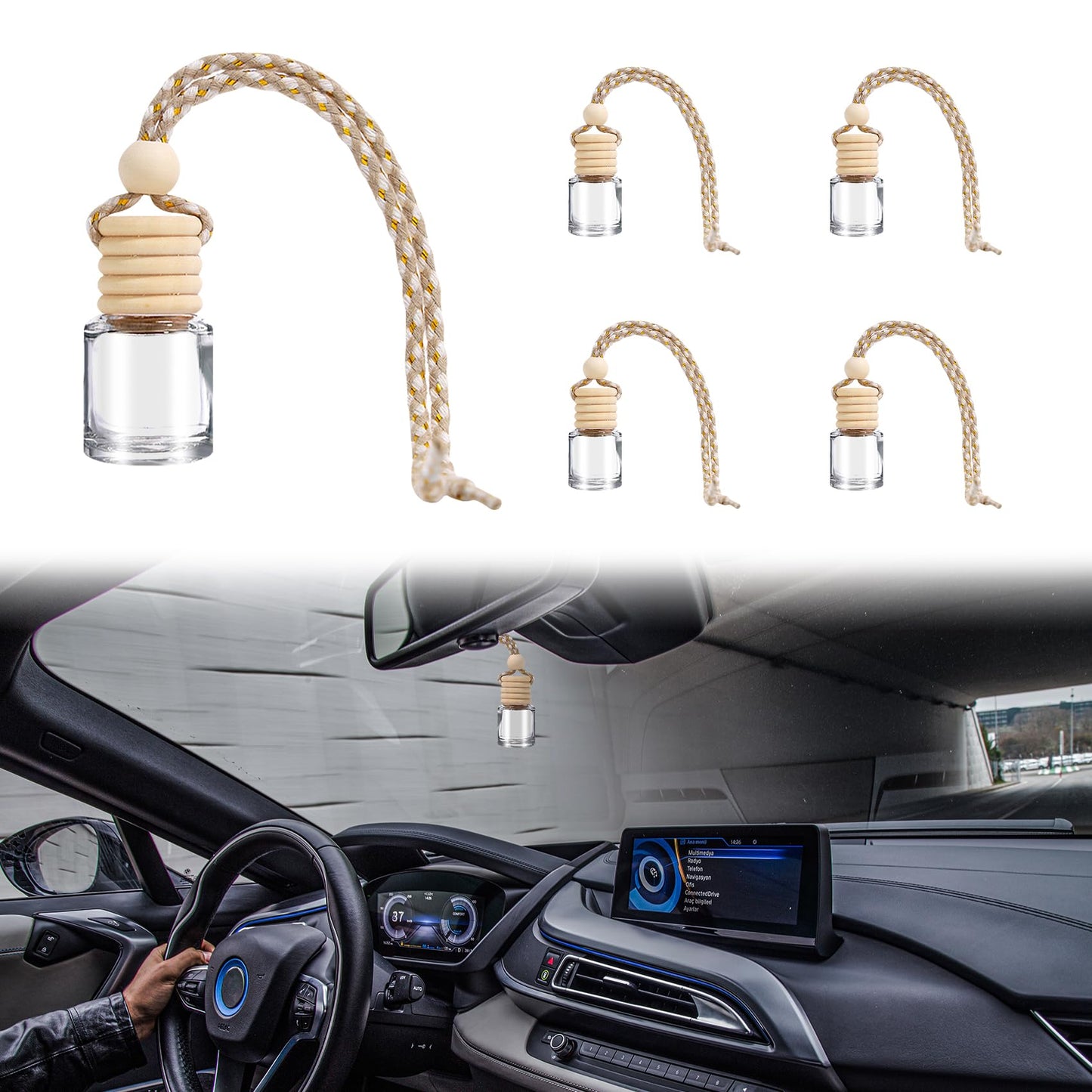 5 ambientadores colgantes para automóvil, difusor de automóv