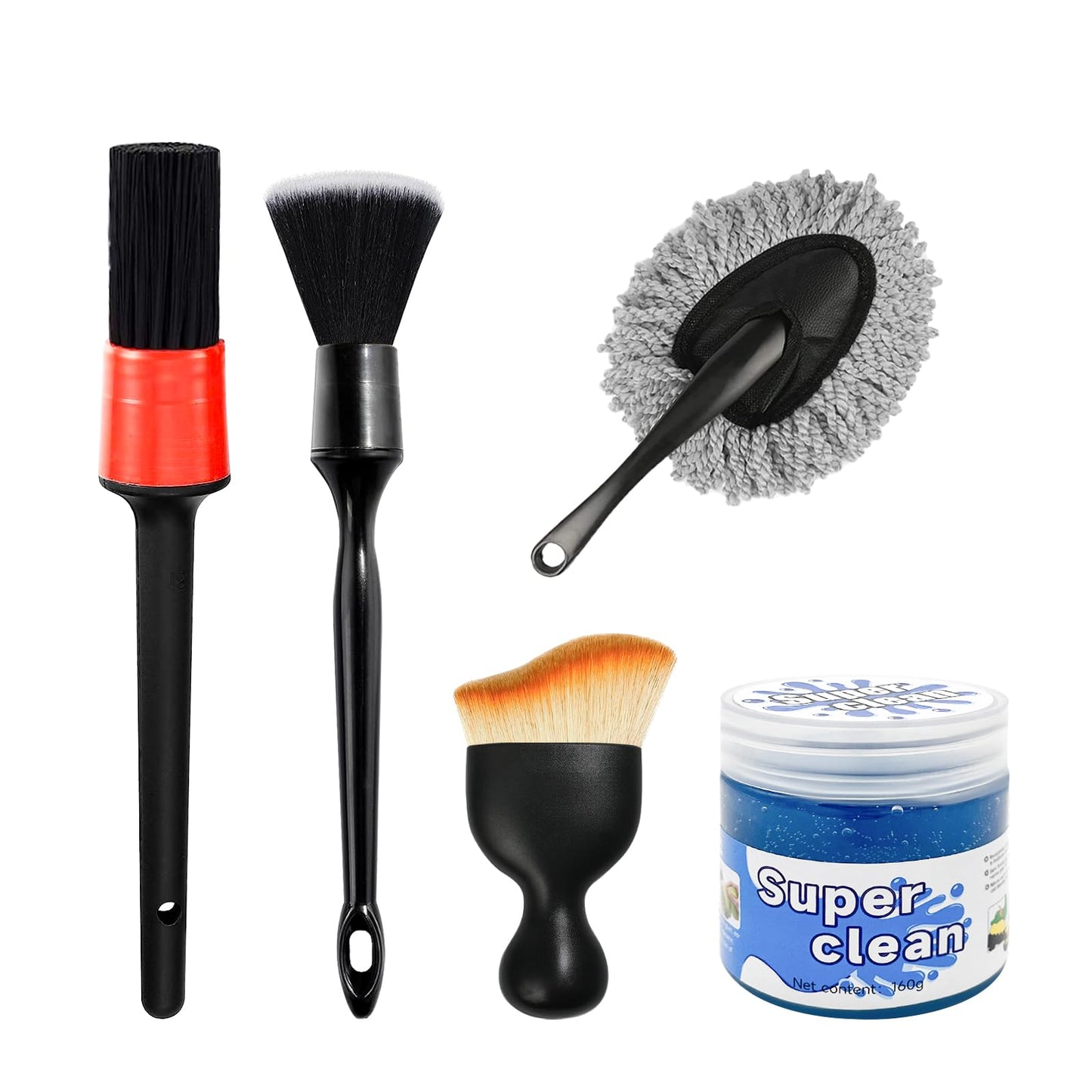 Kit de 5 piezas de gel de limpieza de cepillo para detalles