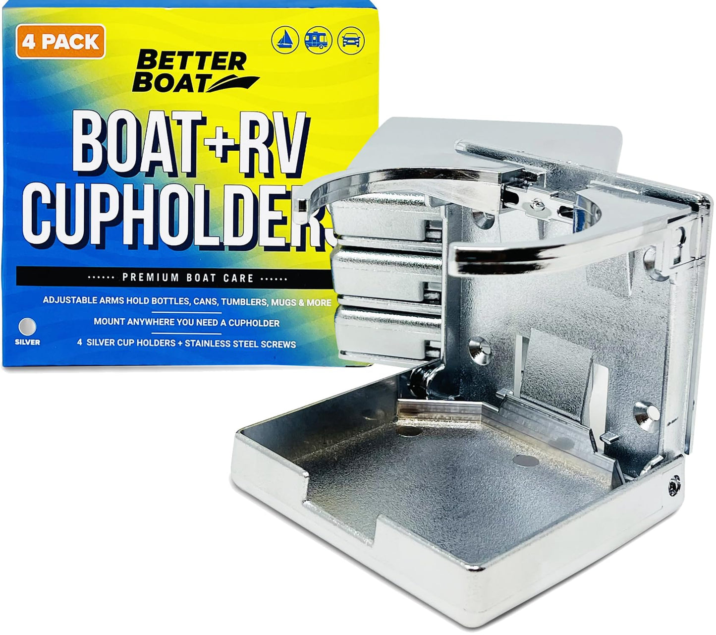 Portavasos para barco, juego de 4 soportes plegables para be
