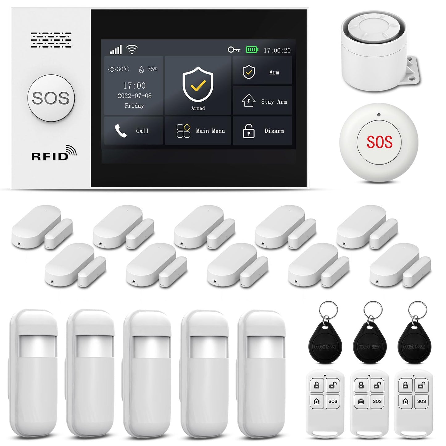 LWOHSI Sistema de seguridad para el hogar, sistema de alarma