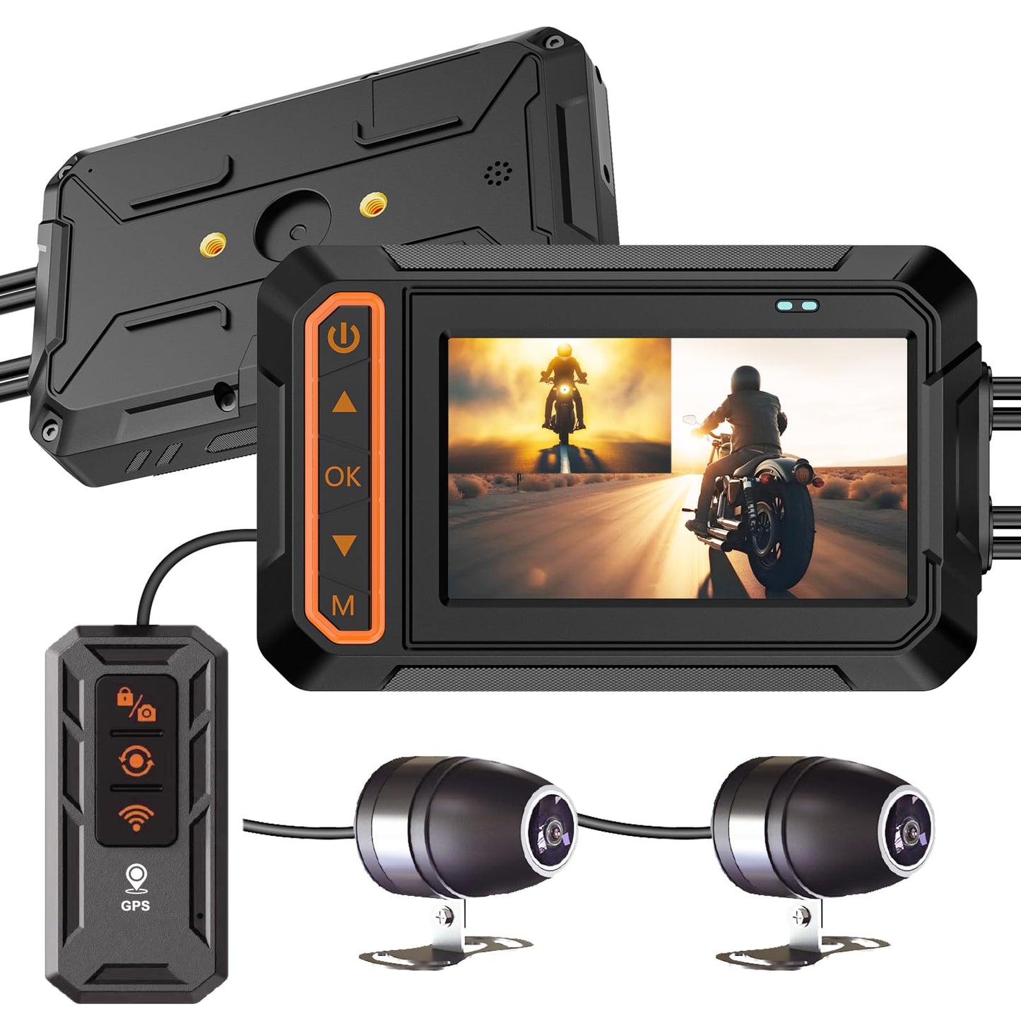 Cámara de salpicadero de motocicleta, LCD de 3 pulgadas, imp