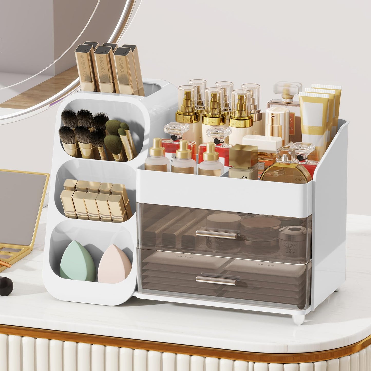 Organizador de maquillaje con cajones para tocador, kit de a