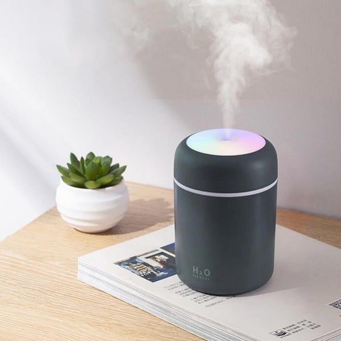 Mini humidificador portátil, colorido, niebla fría, alimenta