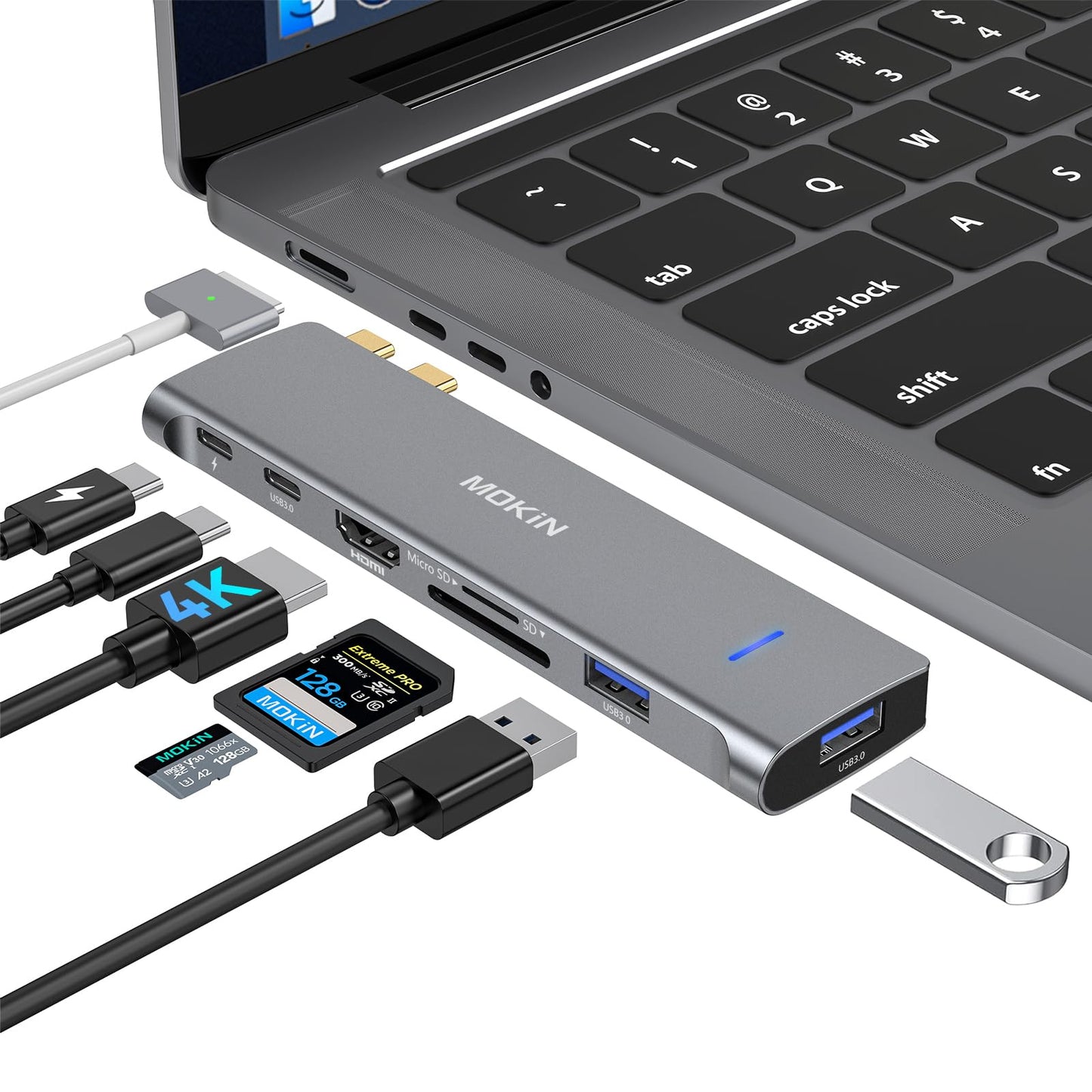 Adaptador USB C para MacBook Pro 2023 2022 2021, adaptador U