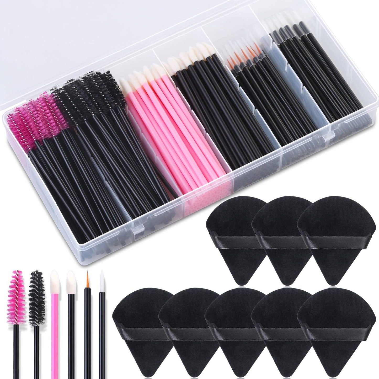 248 aplicadores de maquillaje desechables con soplos triangu