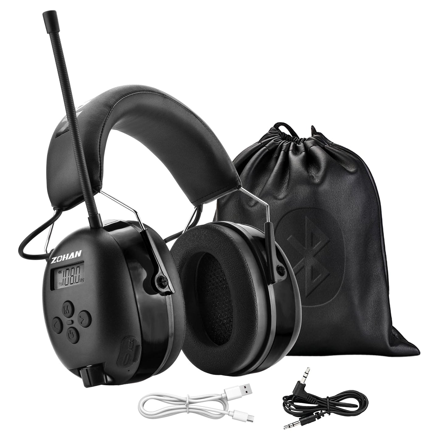 ZOHAN EM042 AM/FM Radio Headphone with Digital Display,Ear P
