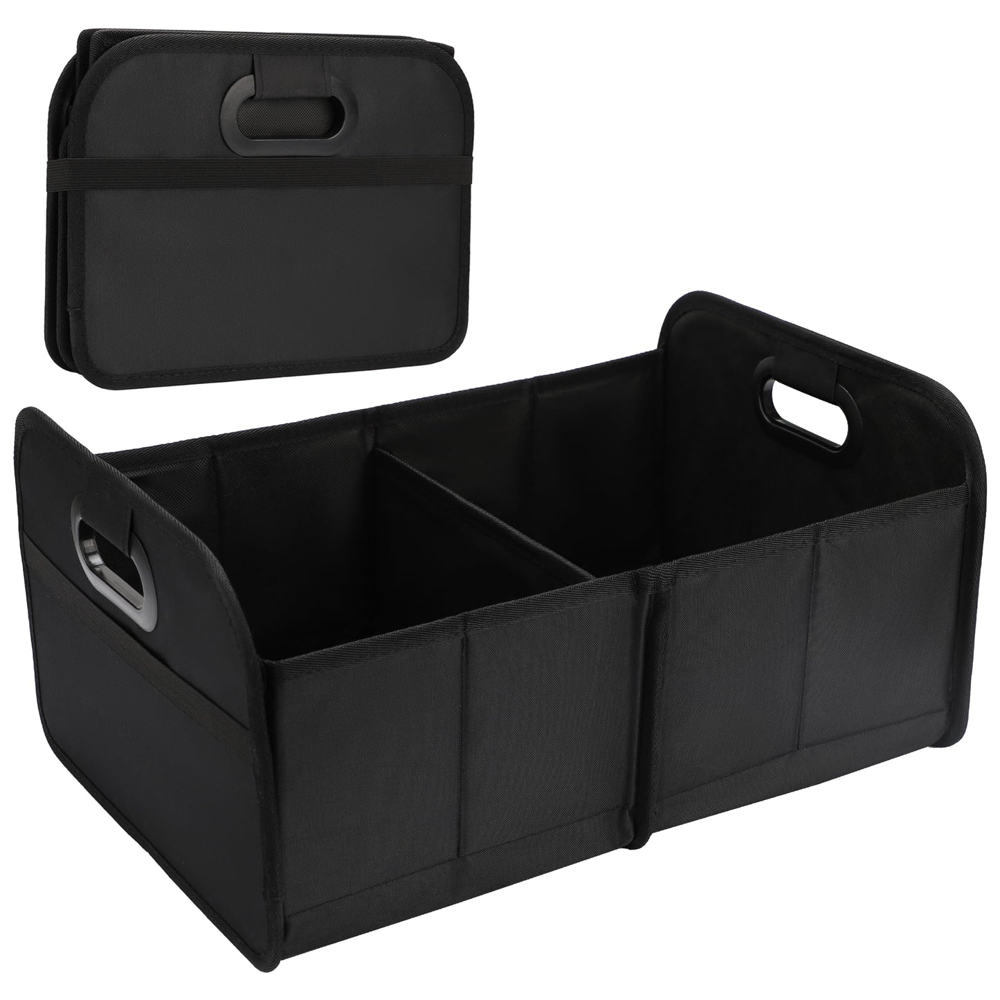 Organizador de maletero de automóvil, plegable, negro, 18.5