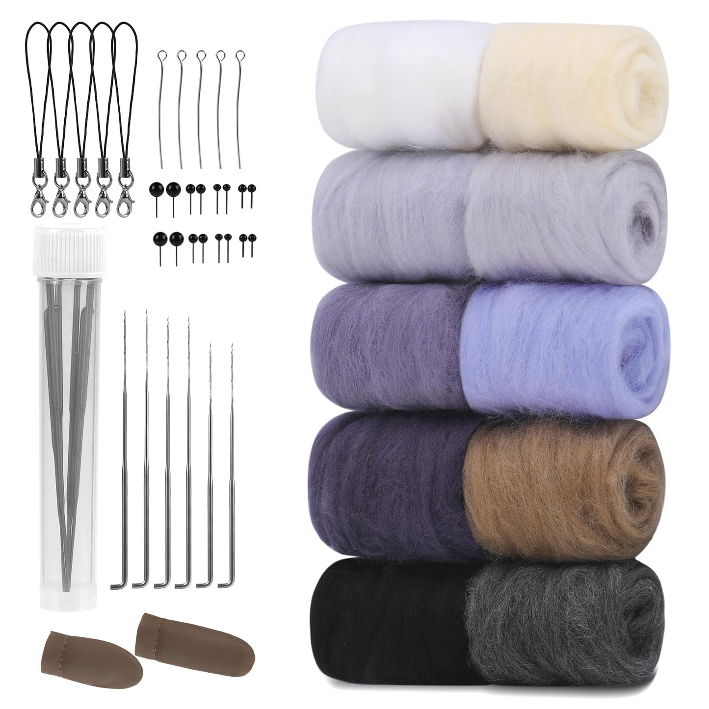 ZXIIXZ Lana de fieltro de aguja de 3.53 oz, lana de fieltro
