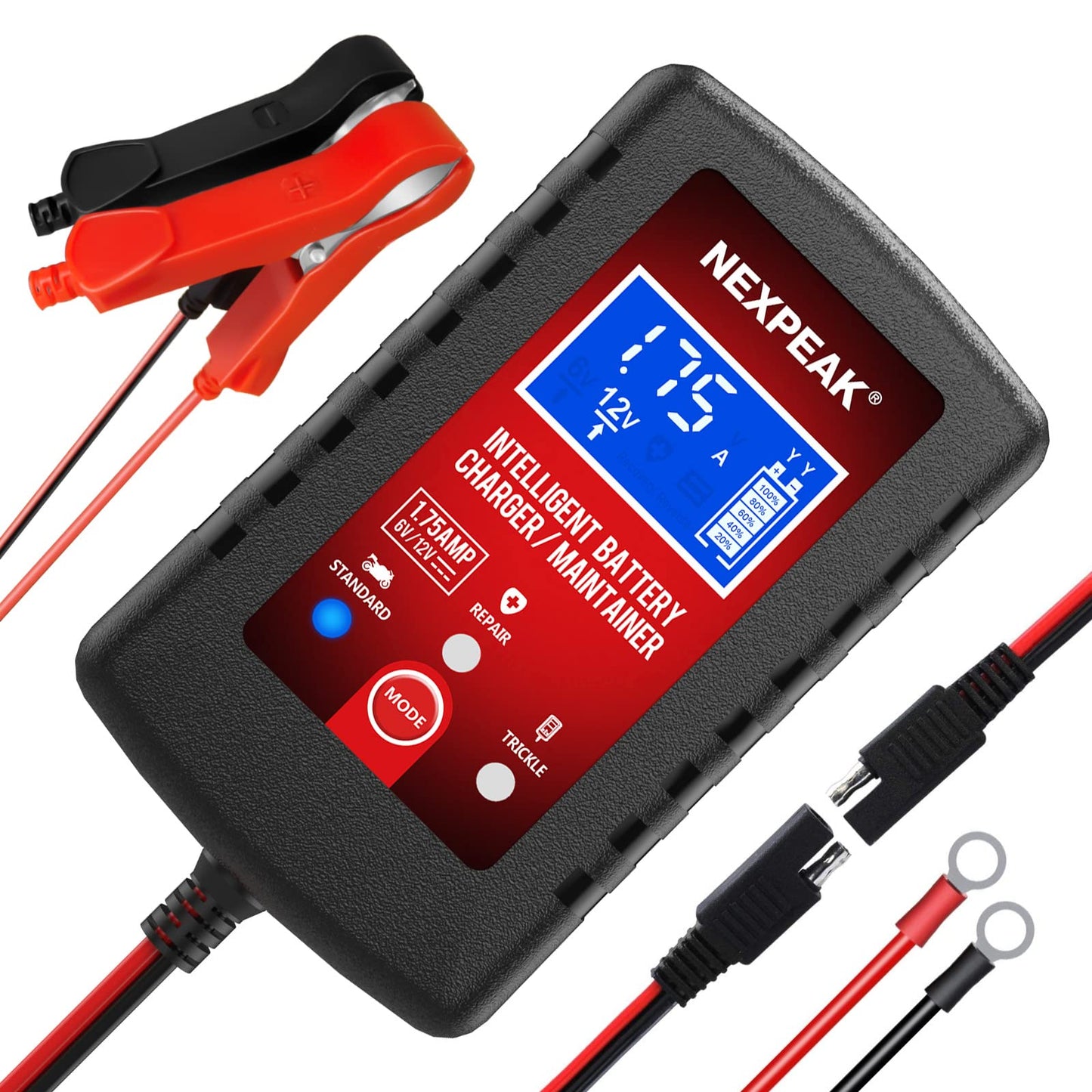 Cargador de batería de coche de 1.75 amperios, cargador de b
