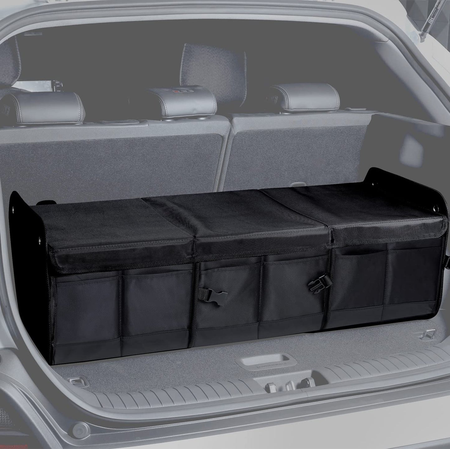 Organizador de maletero de automóvil con tapa, almacenamient