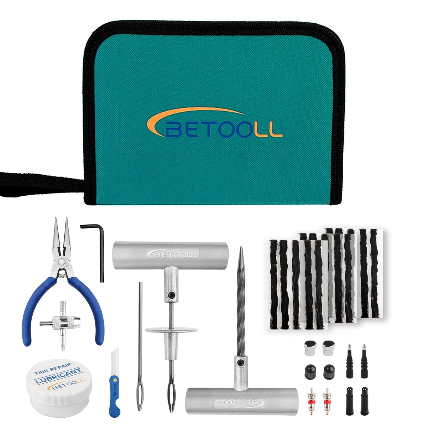 BETOOLL Kit universal de reparación de neumáticos, kit de 35