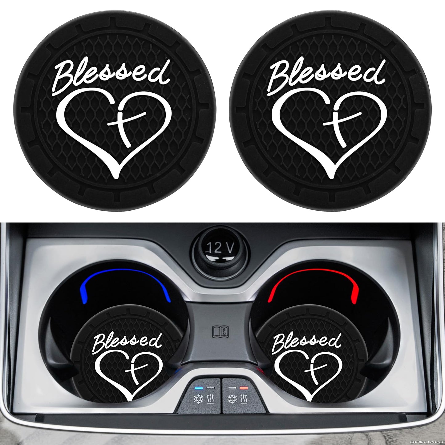 2 posavasos para automóvil, inserto de portavasos de 2.75 pu