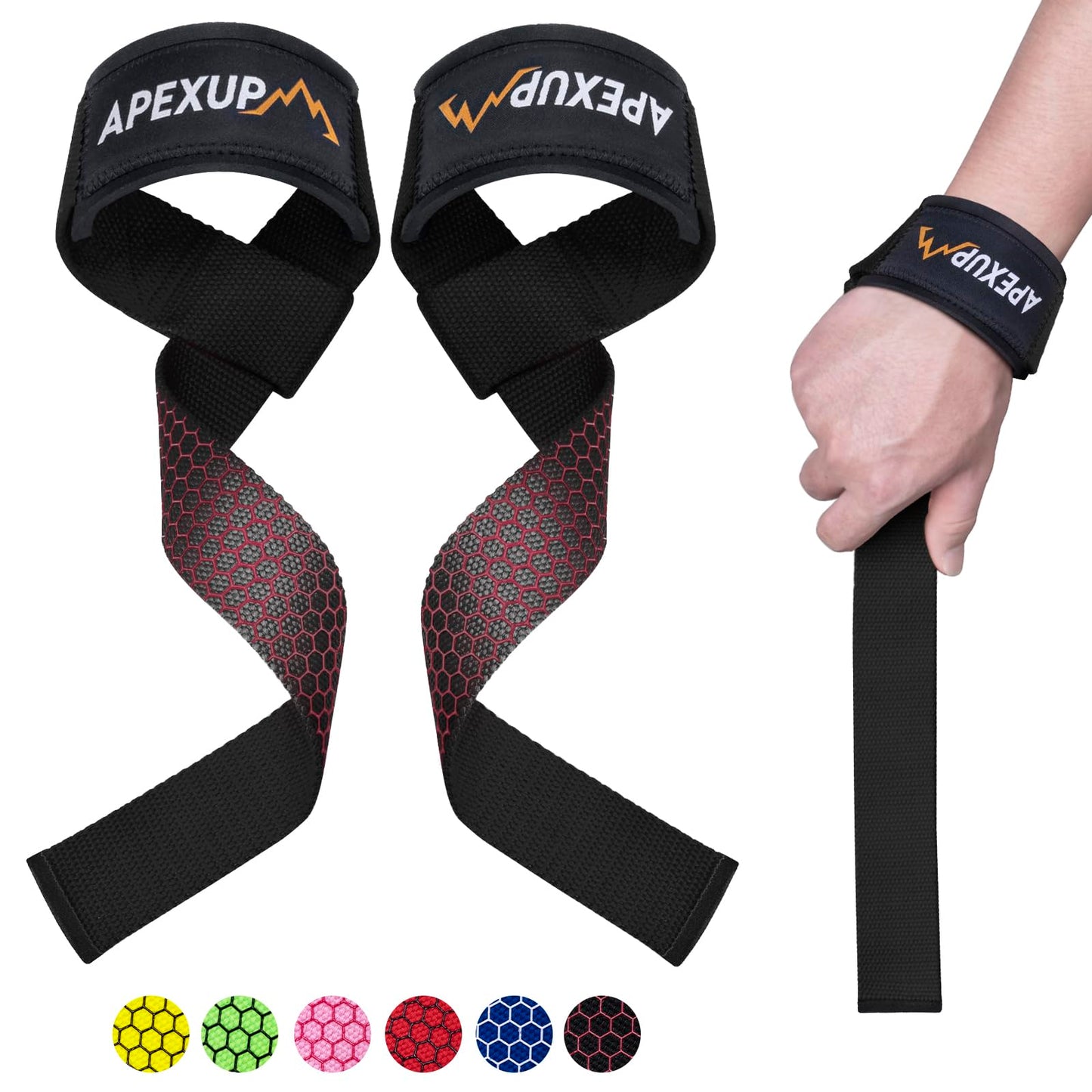 APEXUP Correas de levantamiento con neopreno acolchado, sili