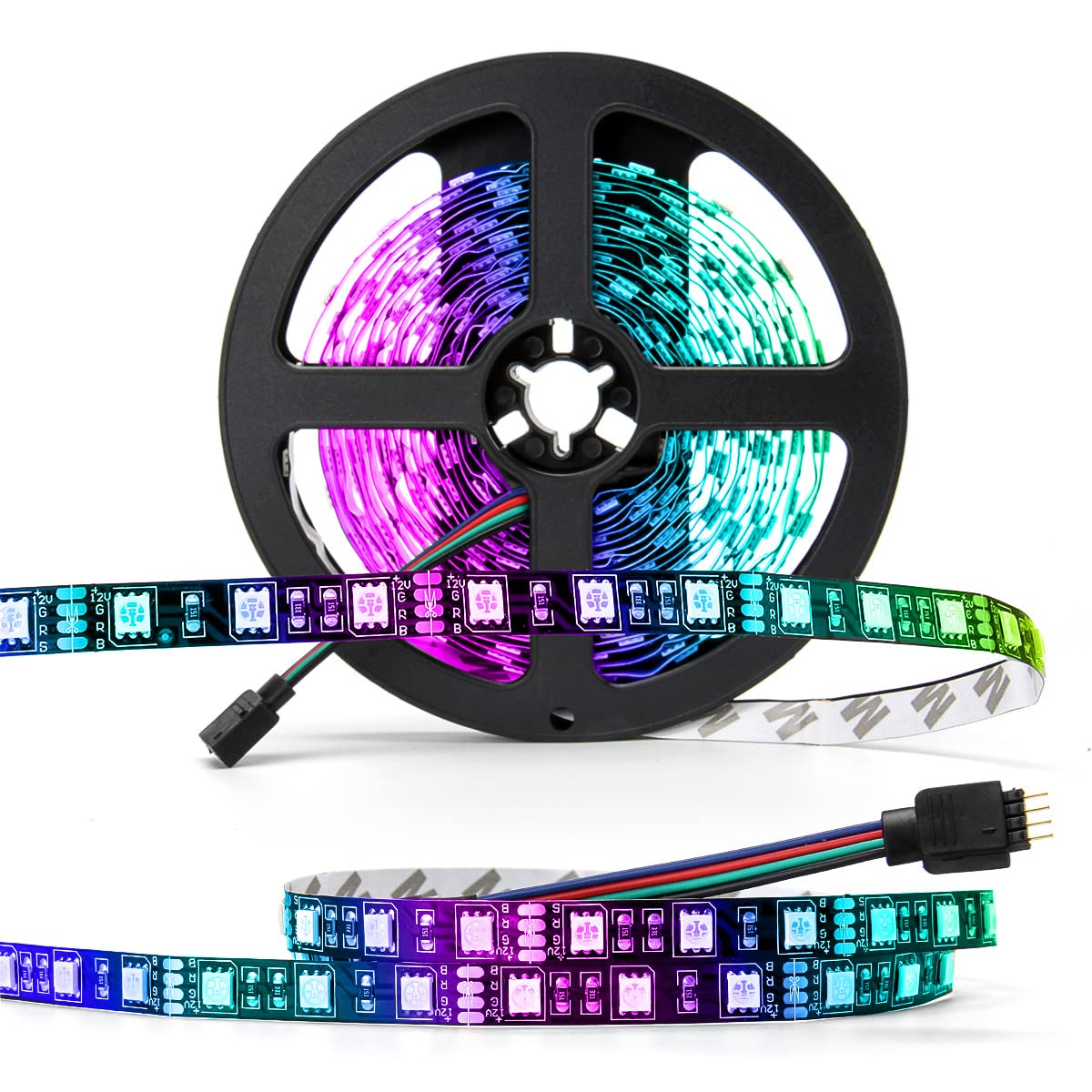 SUPERNIGHT Tira de luces LED RGB 5050, 16.4 pies, 300 LED, l