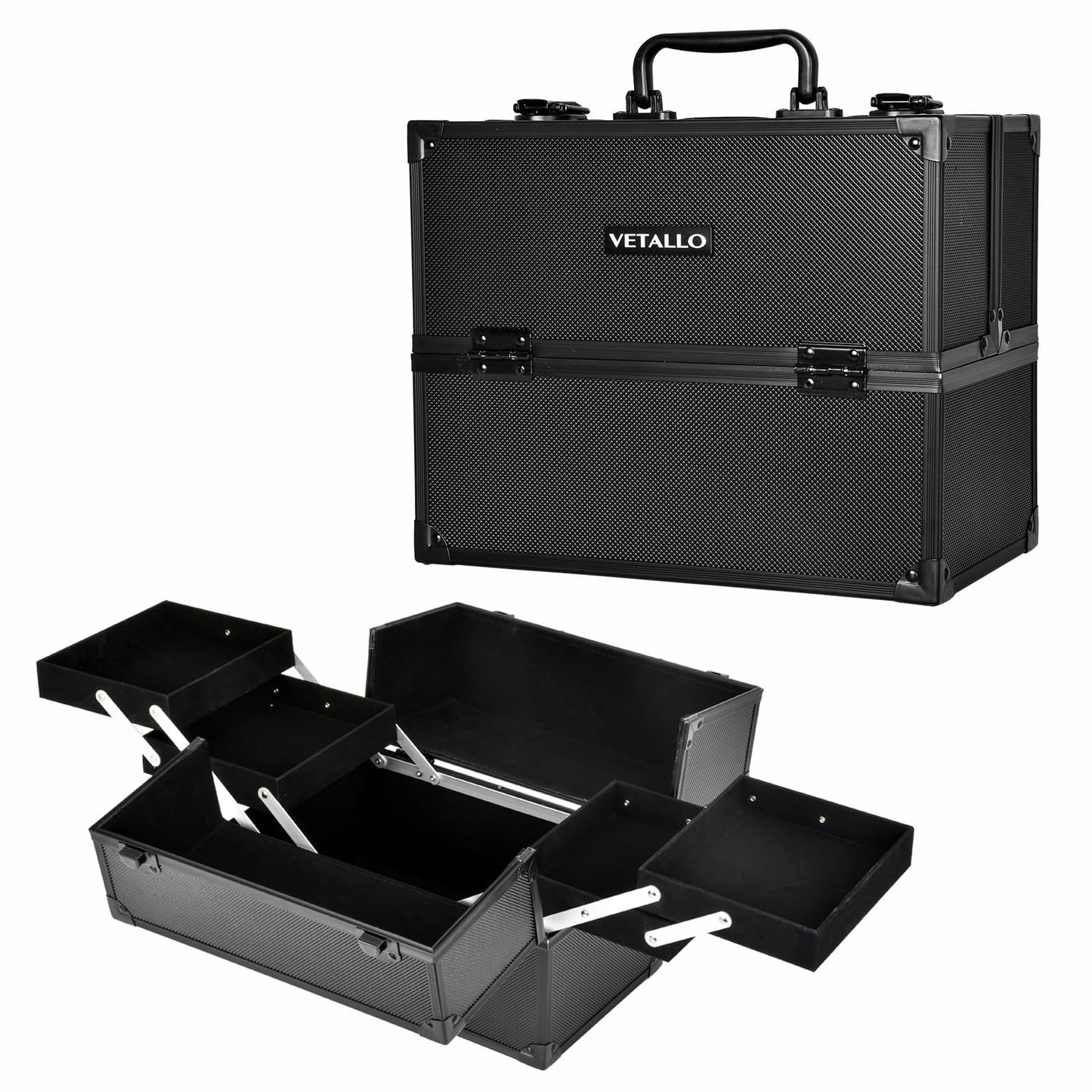 VETALLO Estuche de maquillaje grande, organizador portátil d