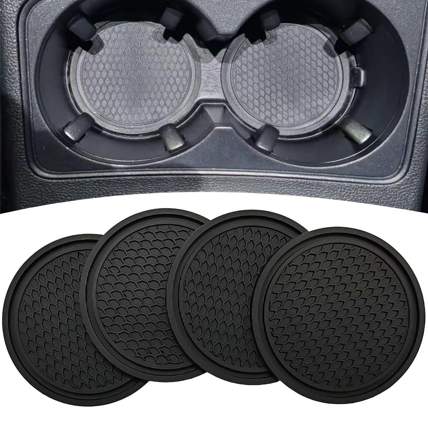Paquete de 4 posavasos hexagonales para automóvil (2.75 pulg