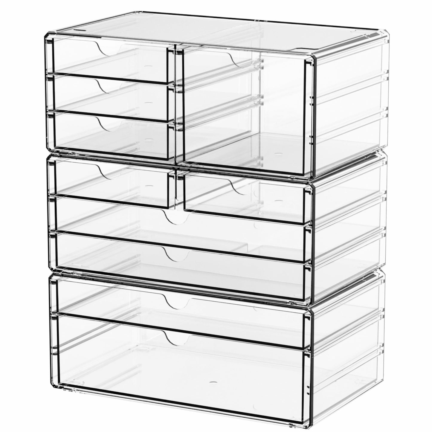 Yieach Paquete de 3 cajones de almacenamiento transparentes