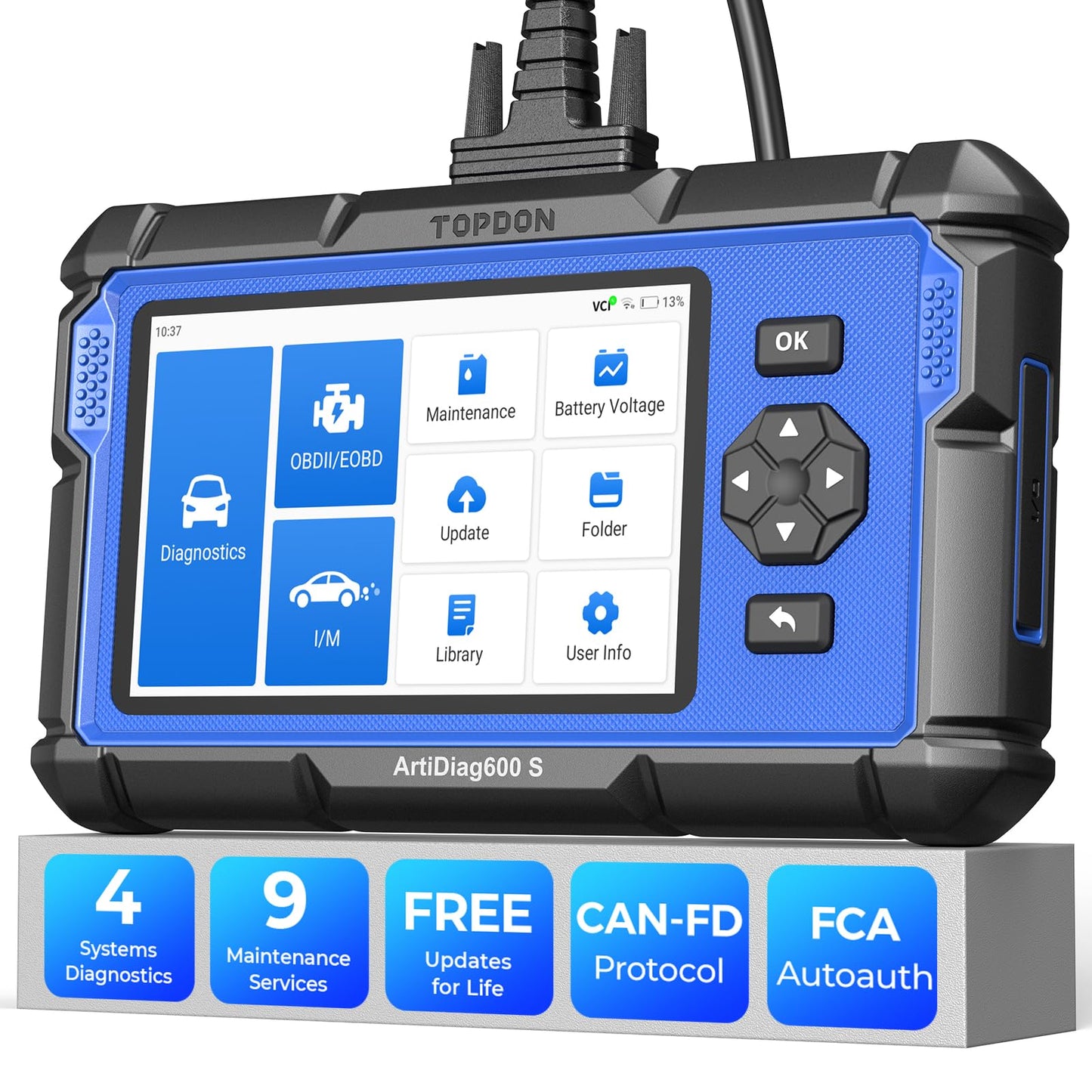 TOPDON Escáner AD600S OBD2 actualizado, herramienta de diagn