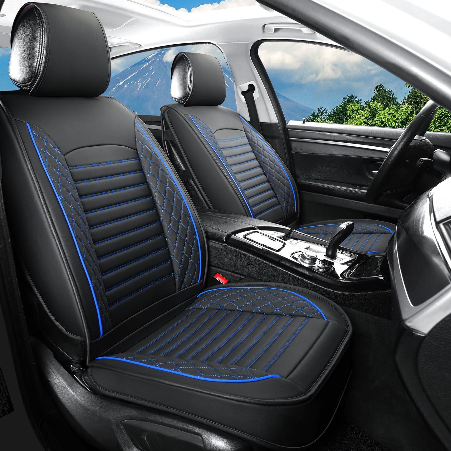 Fundas de asiento de cuero para automóviles, juego completo
