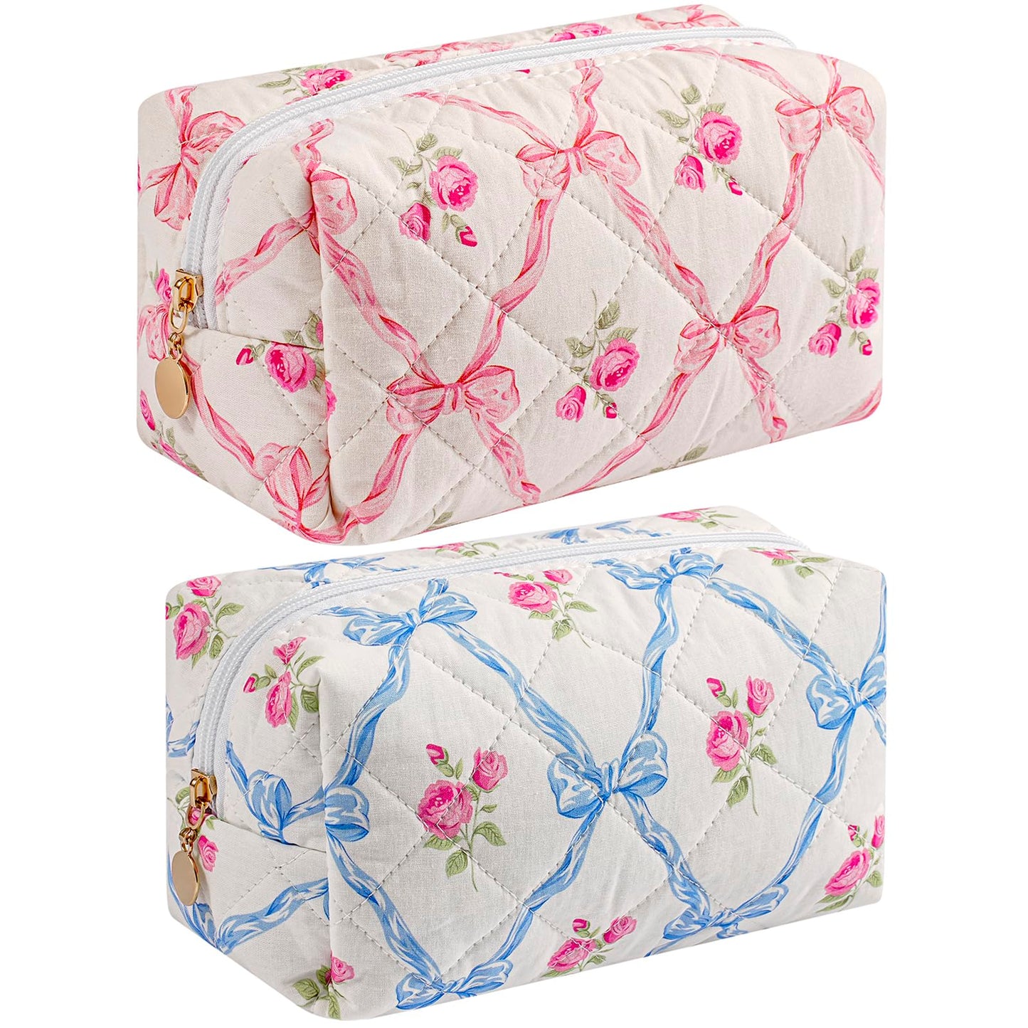 Bolsa de maquillaje acolchada de algodón para mujeres y niña