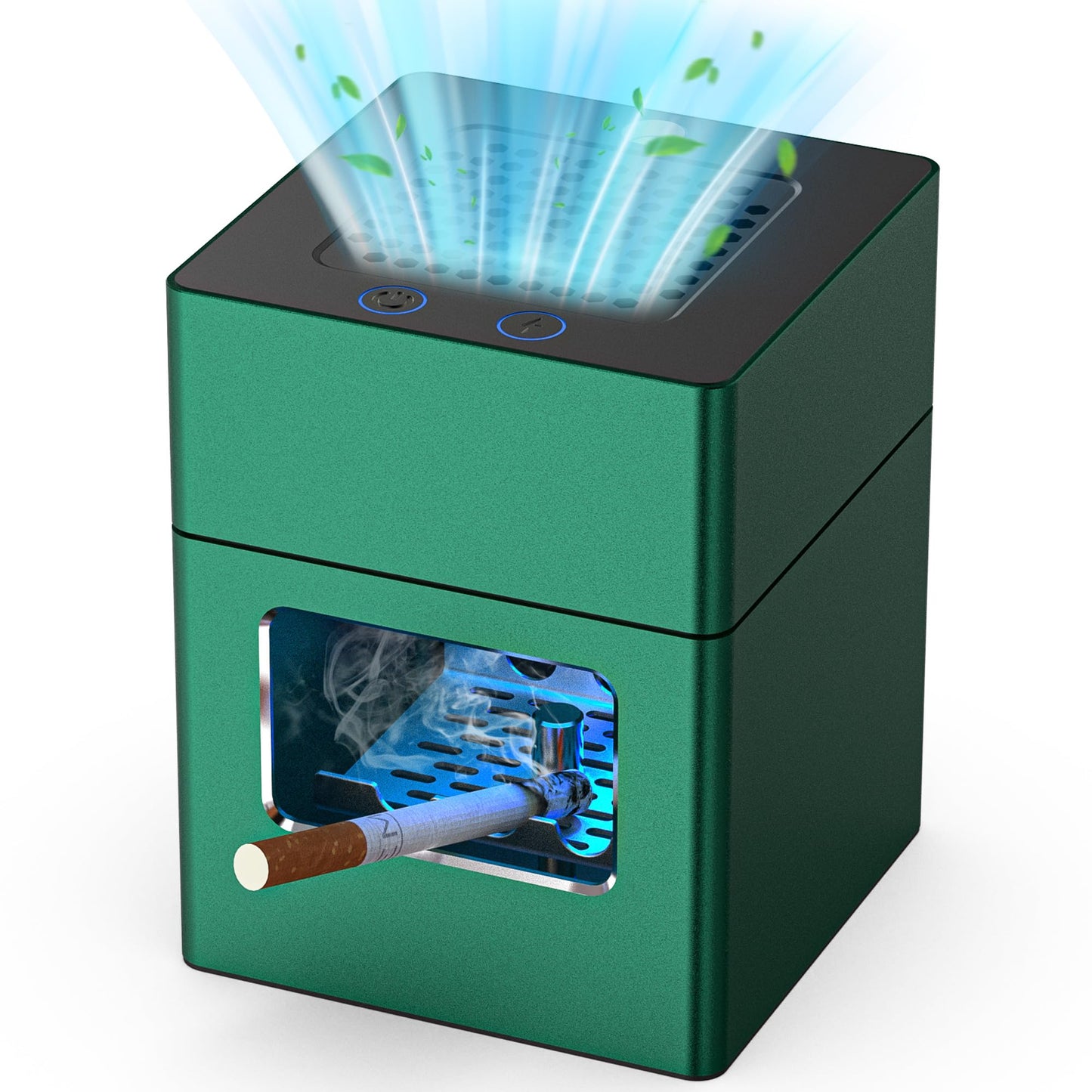 Green Air - Cenicero inteligente sin humo con encendedor, fi