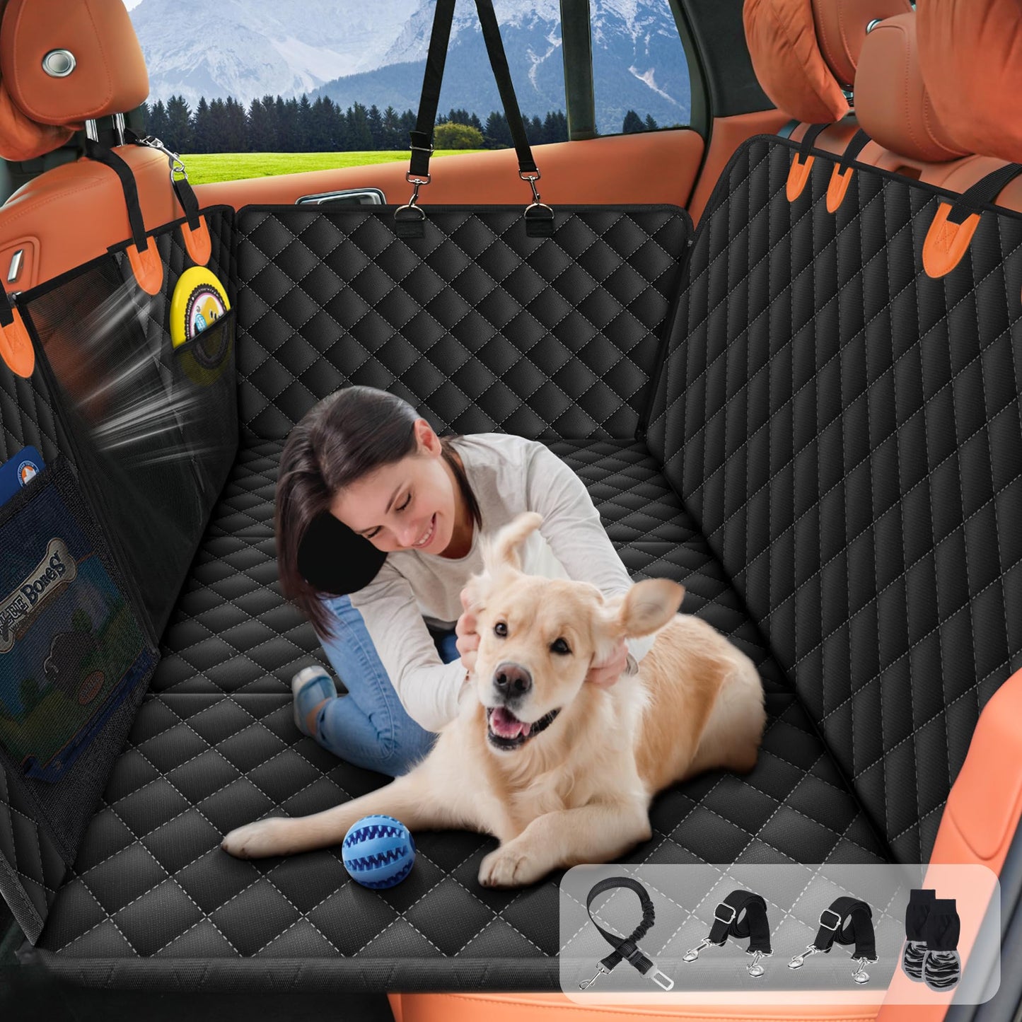 Extensor de asiento trasero para perros, soporta 450 libras,