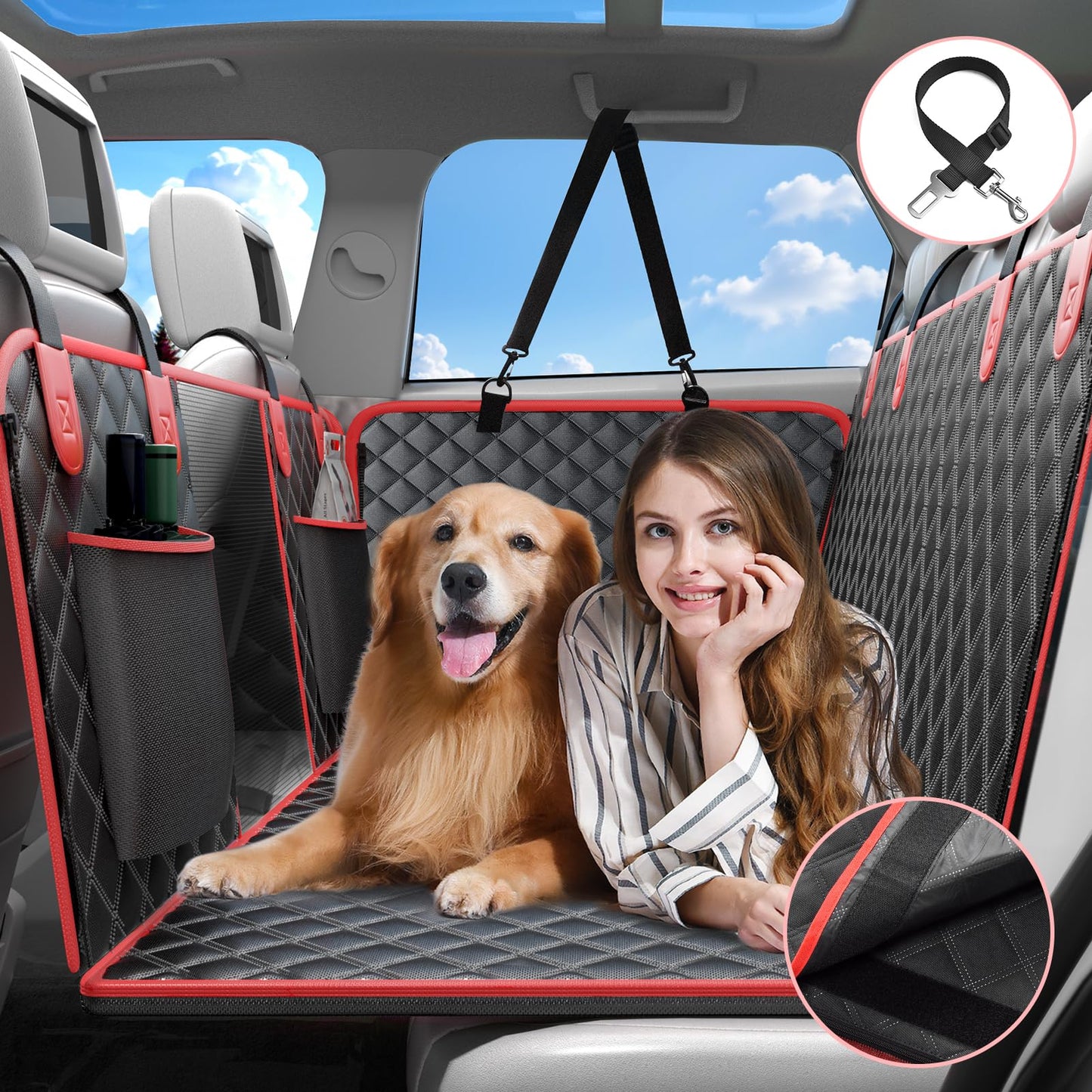 Funda de asiento de coche para perro, extensión de asiento t