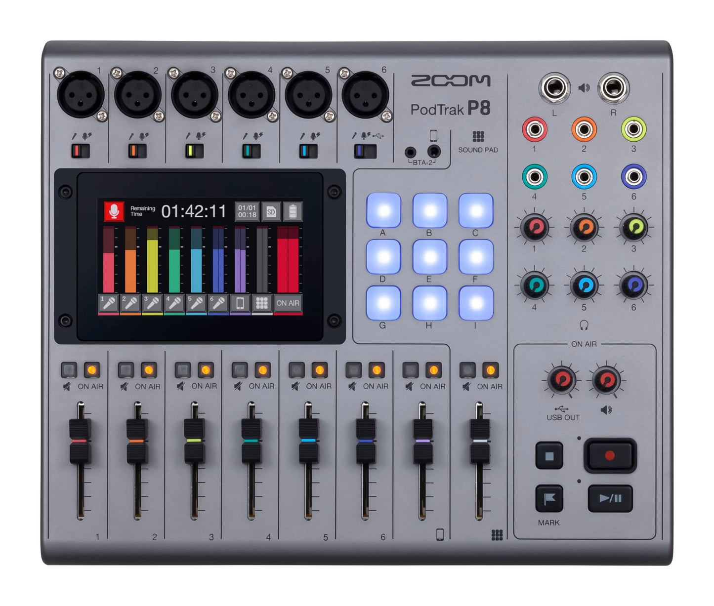 Zoom PodTrak P8 - Grabadora de Podcast, 6 entradas de micróf