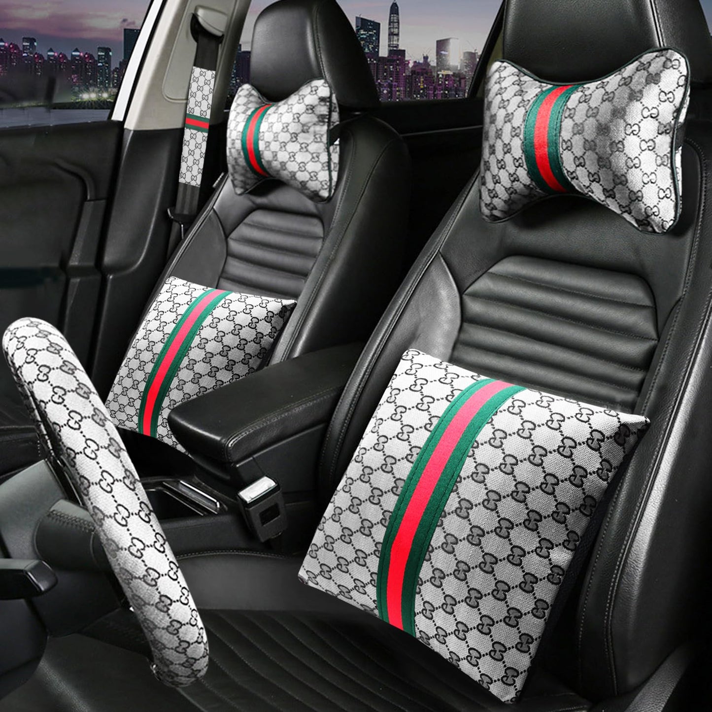 Juego de 7 fundas para volante para mujer, accesorios de aut