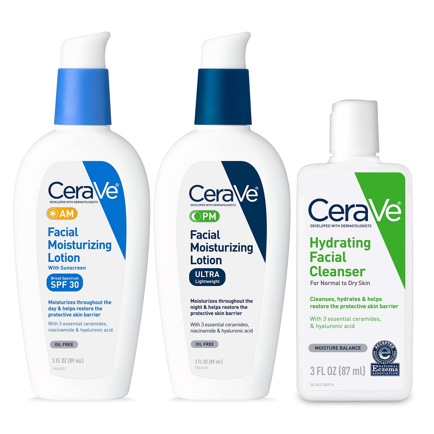 CeraVe AM - Hidratante facial con SPF, PM hidratante facial