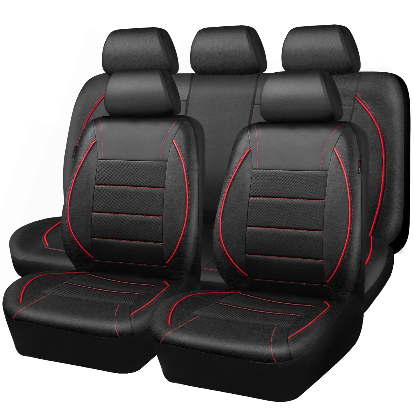 CAR PASS - Fundas para asiento universal., Negro y rojo