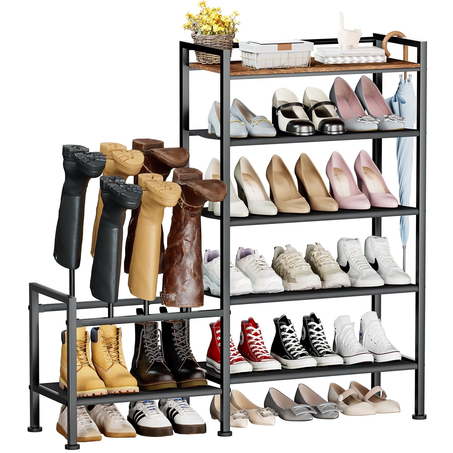 Zapatero organizador y almacenamiento – Zapatero de metal de