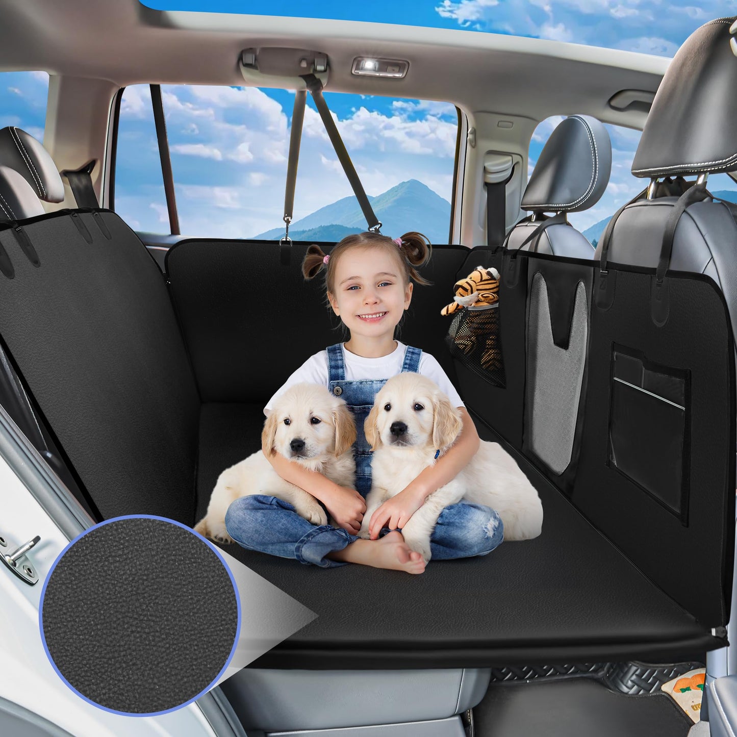 Funda de asiento de automóvil para perro de piel sintética p