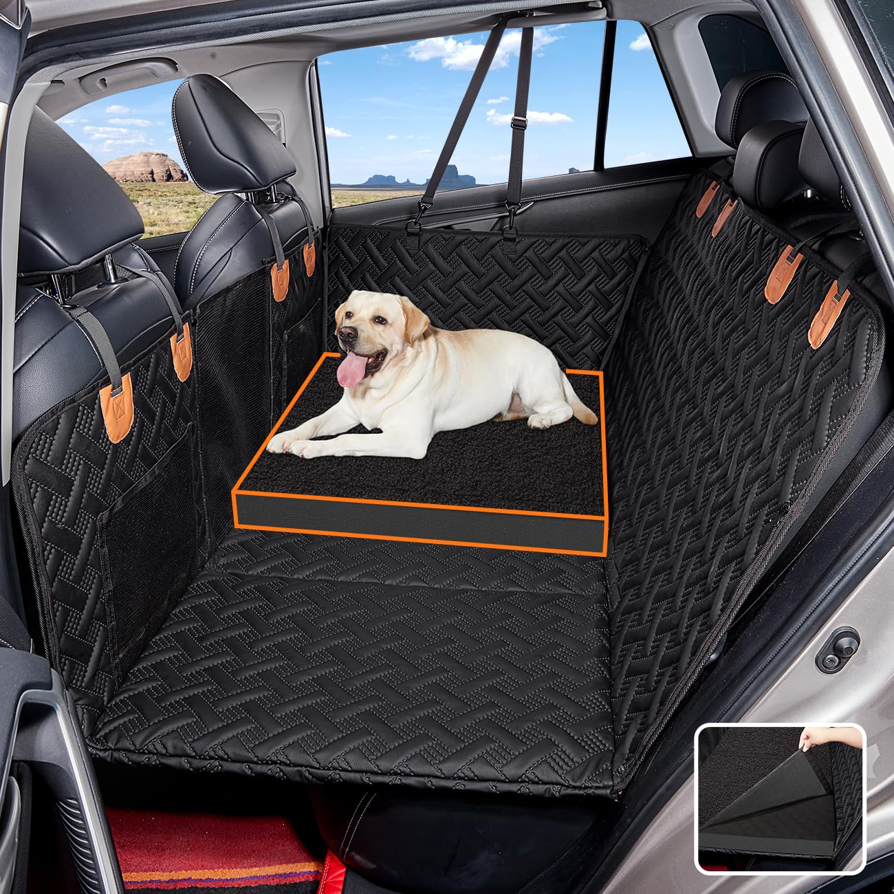 Cama para perro para extensor de asiento trasero de automóvi