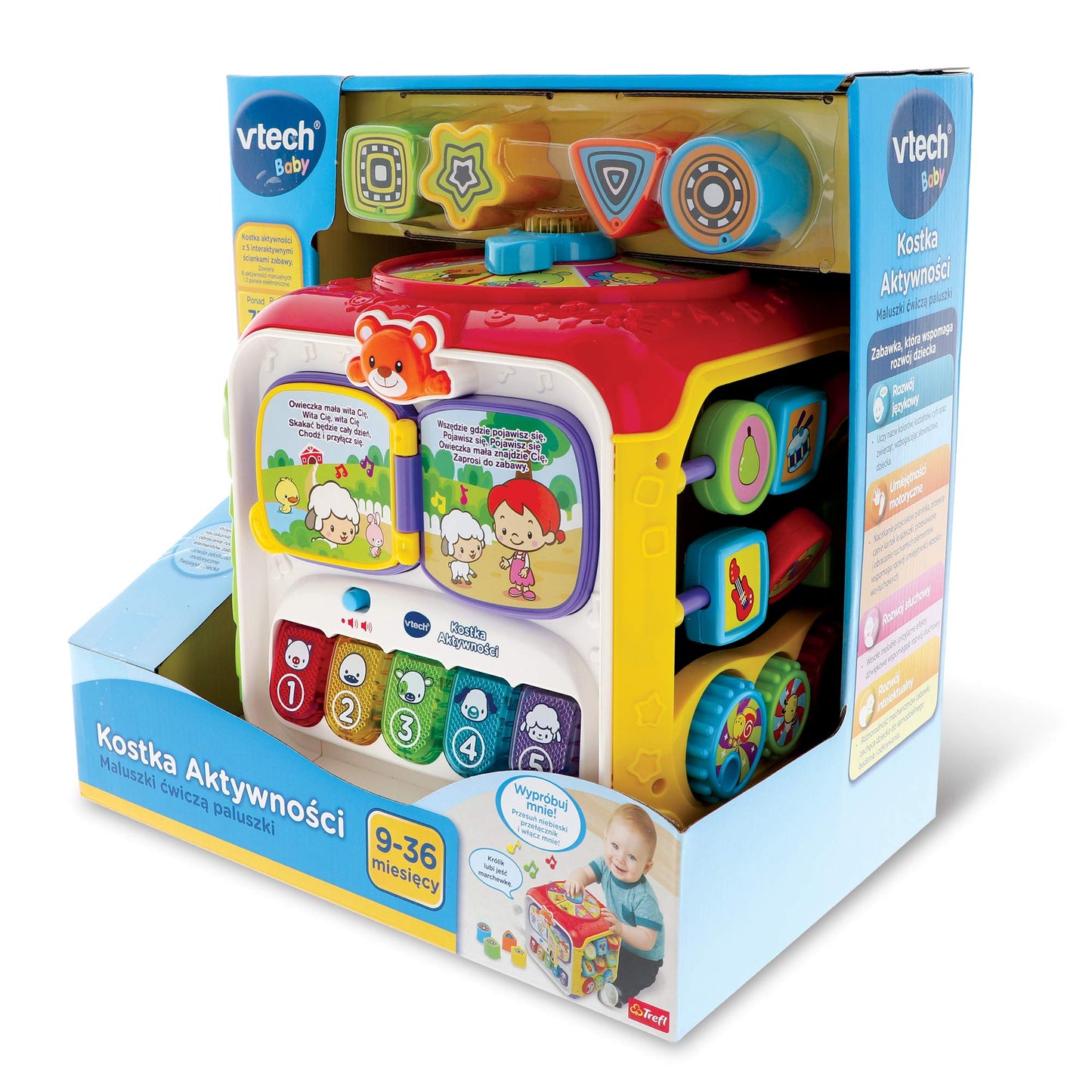 VTech Trefl - Cubo de actividades, juguete educativo electrónico, 6 pa