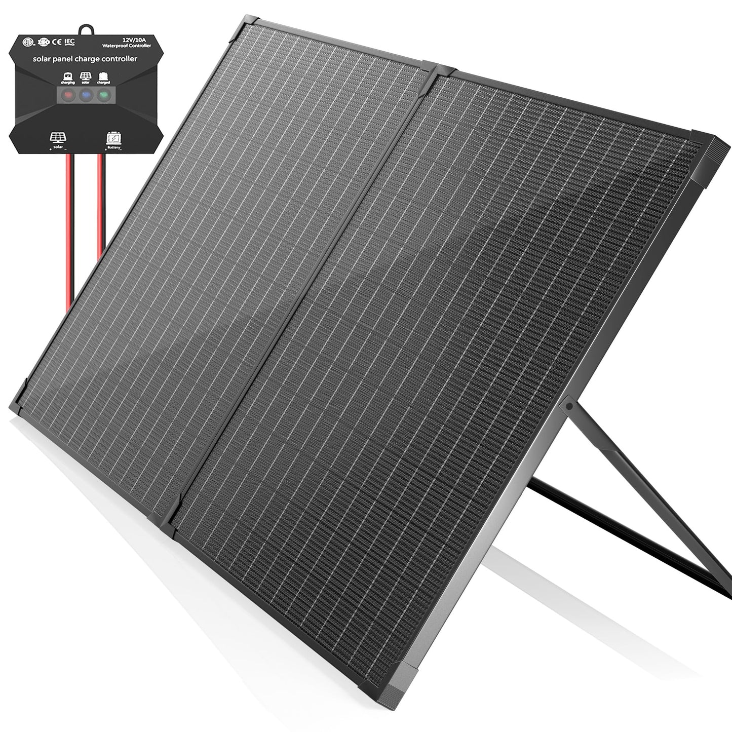 Panel solar portátil de 100 vatios y 12 voltios con controla