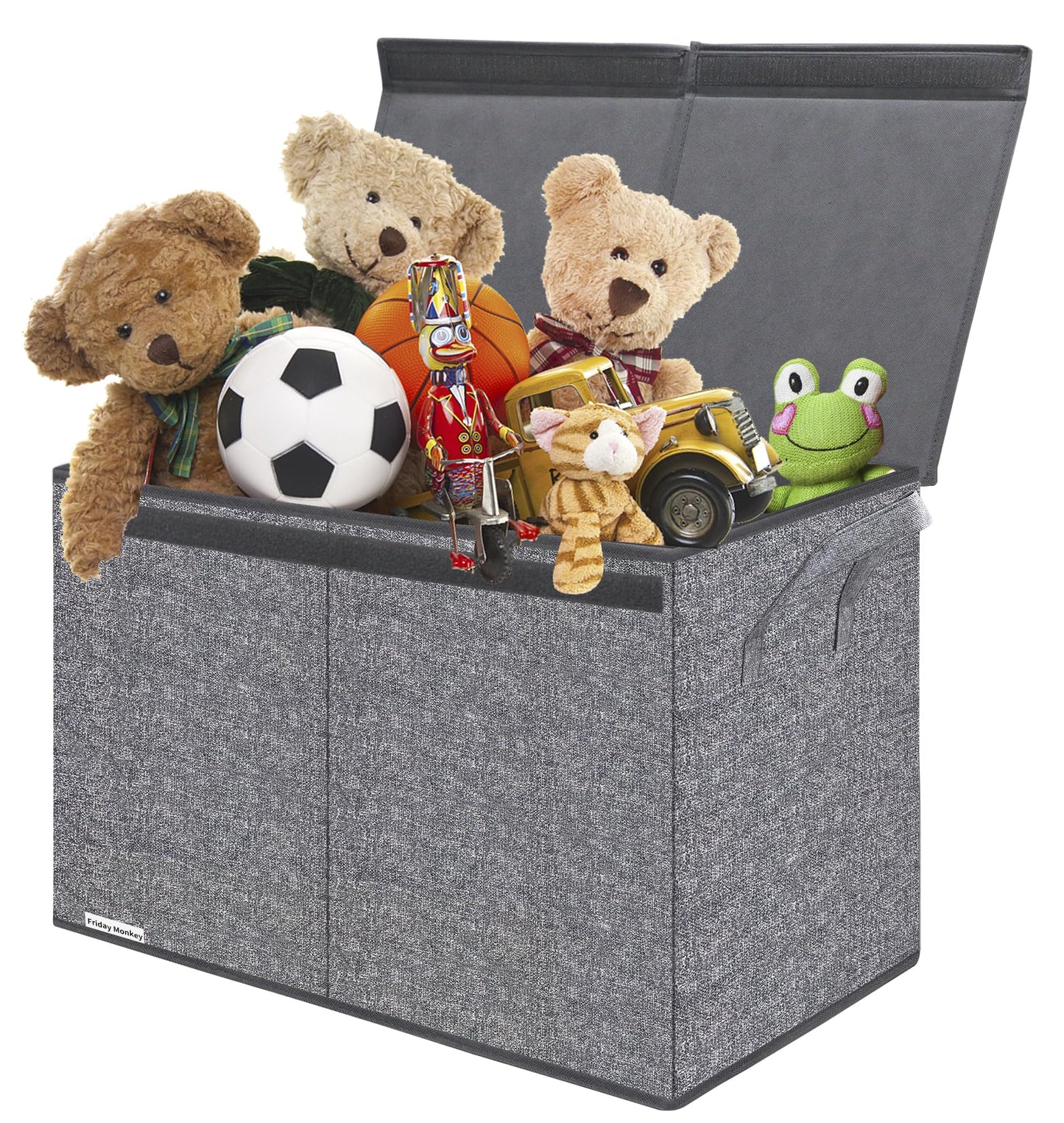 ZMGCWJX - Caja de juguetes grande resistente con tapas y asas, cesta o