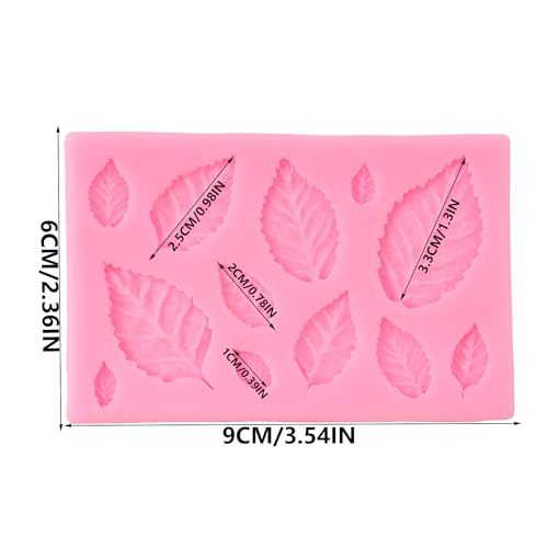 Molde de silicona de hojas de flor de rosa para decoración d