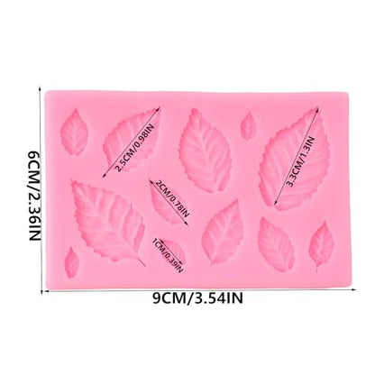 Molde de silicona de hojas de flor de rosa para decoración d