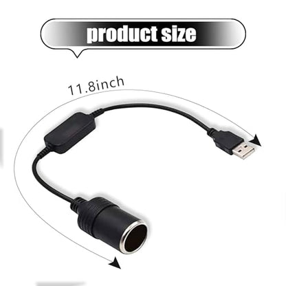 1 cable USB para automóvil, adaptador convertidor hembra de