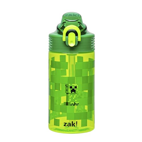 Zak Designs Botella de agua con diseño de Minecraft, de plás