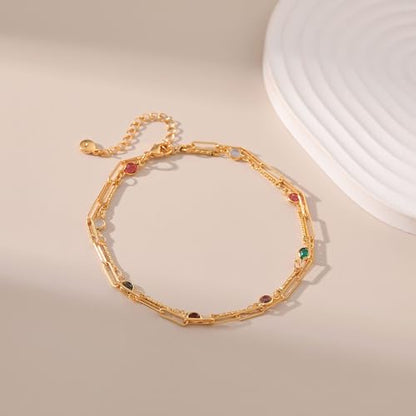 Yumikoo Tobilleras chapadas en oro de 18 quilates para mujer