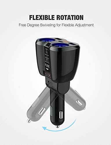 Cargador para auto USB C Otium, divide encendedor en 2 enchu